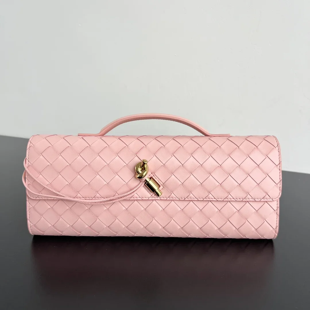 BOTTEGA VENETA Clutches Bags Intreccio Lambskin Pink-Gold 31X13X3CM F80202609090048