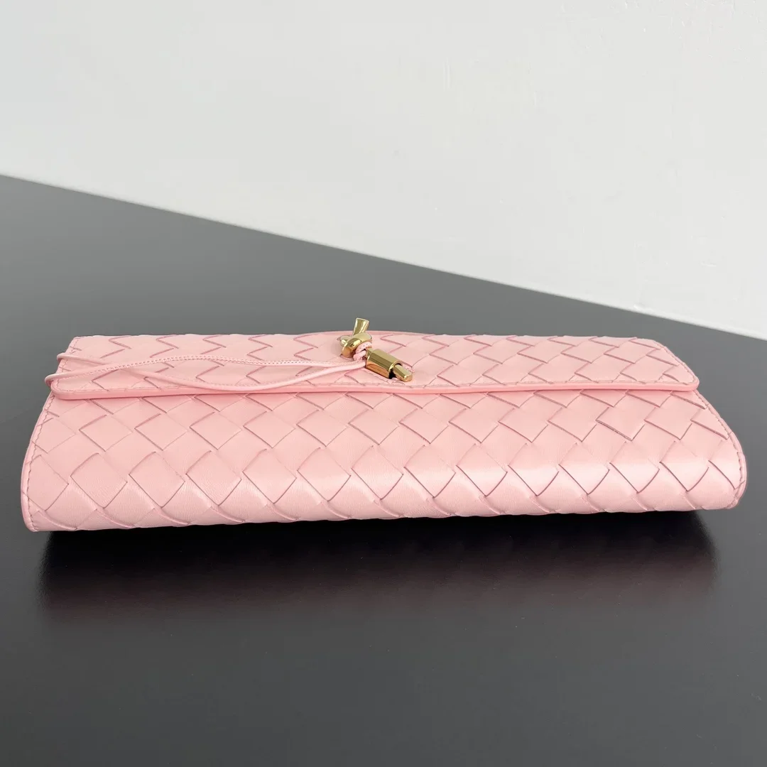 BOTTEGA VENETA Clutches Bags Intreccio Lambskin Pink-Gold 31X13X3CM F80202609090048 - Image 4