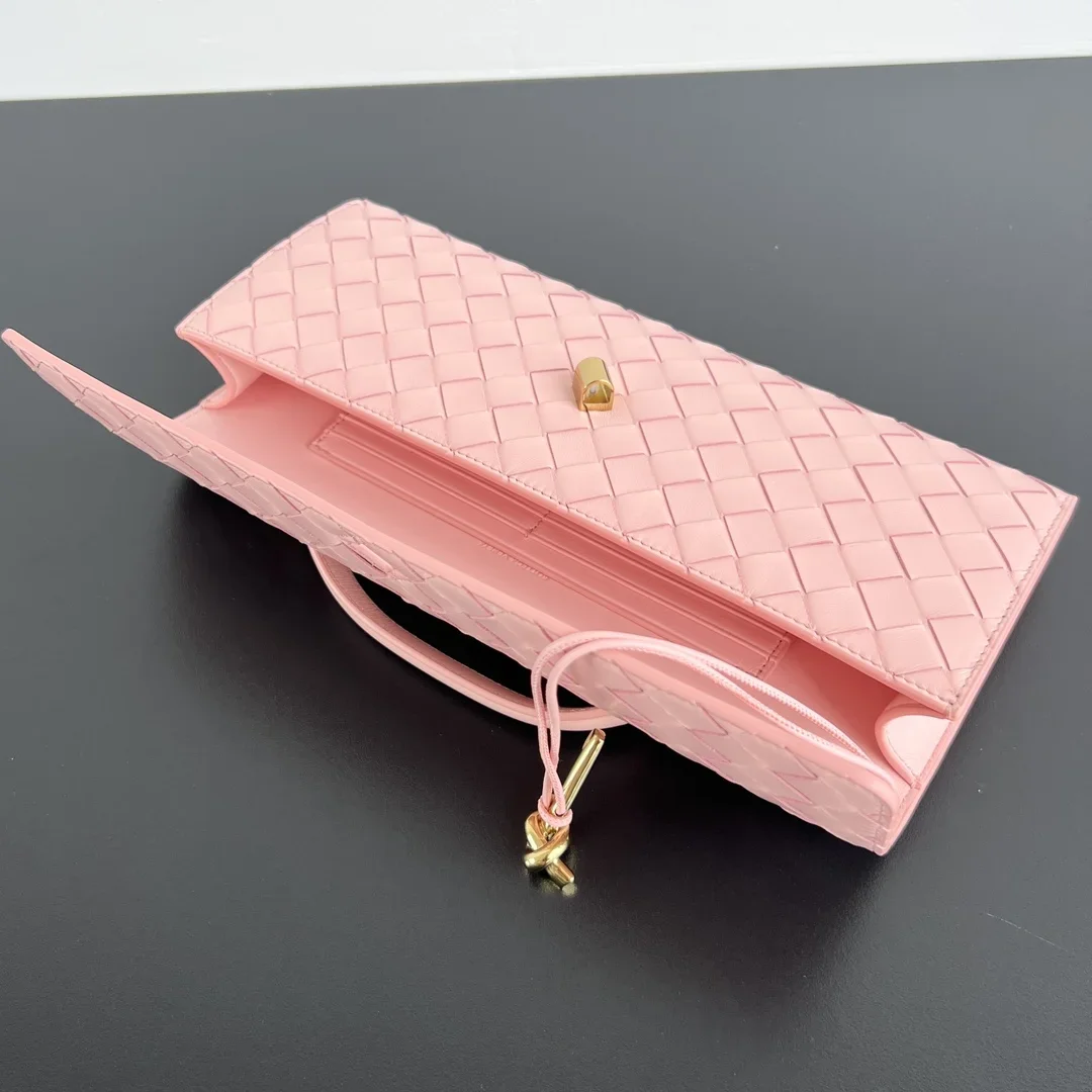 BOTTEGA VENETA Clutches Bags Intreccio Lambskin Pink-Gold 31X13X3CM F80202609090048 - Image 5