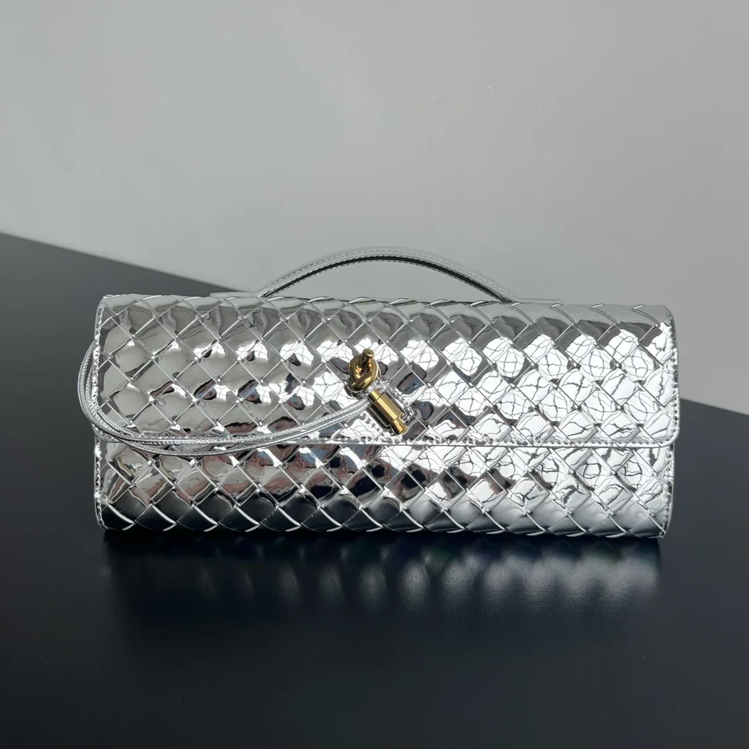 BOTTEGA VENETA Clutches Bags Silver-Gold 31X13X3CM F80202609090033