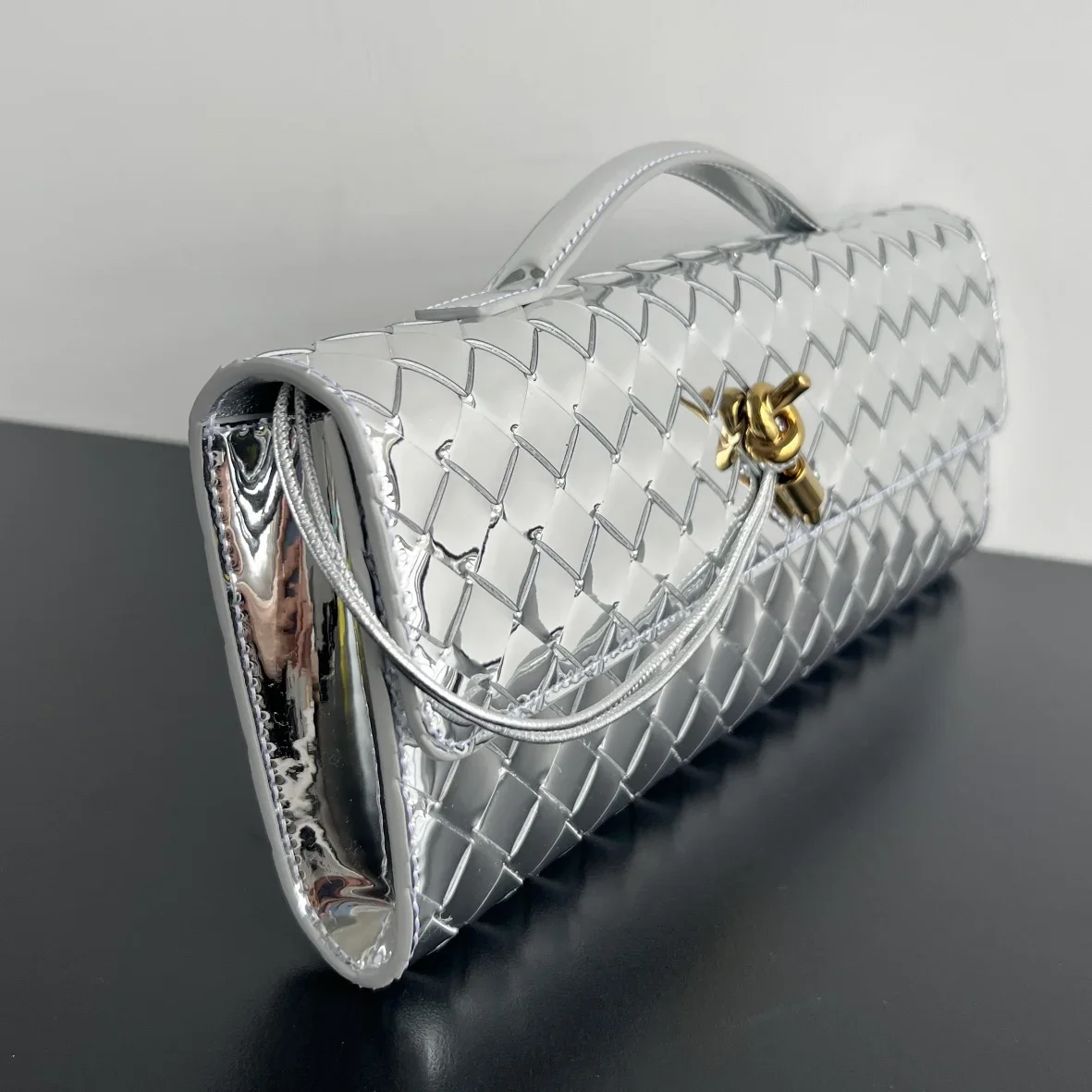 BOTTEGA VENETA Clutches Bags Silver-Gold 31X13X3CM F80202609090033 - Image 3