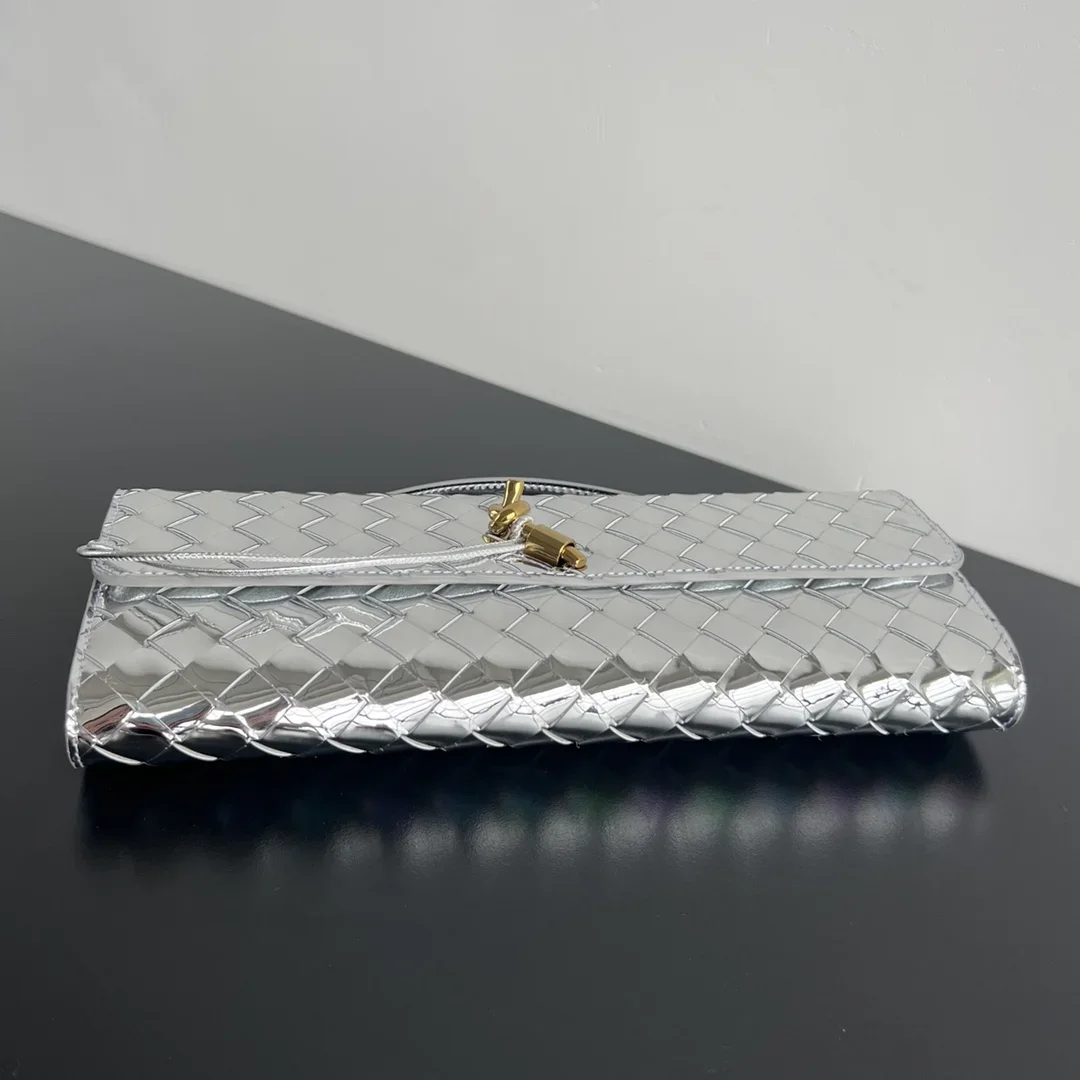 BOTTEGA VENETA Clutches Bags Silver-Gold 31X13X3CM F80202609090033 - Image 4