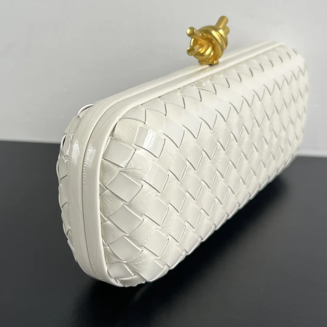 BOTTEGA VENETA Clutches Bags Woven Leather White-Gold 25X10X5CM G30202609090062 - Image 2