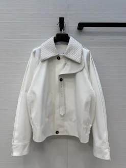 BOTTEGA VENETA Jackets Wool Cotton White-Brown 36 E90202609062717
