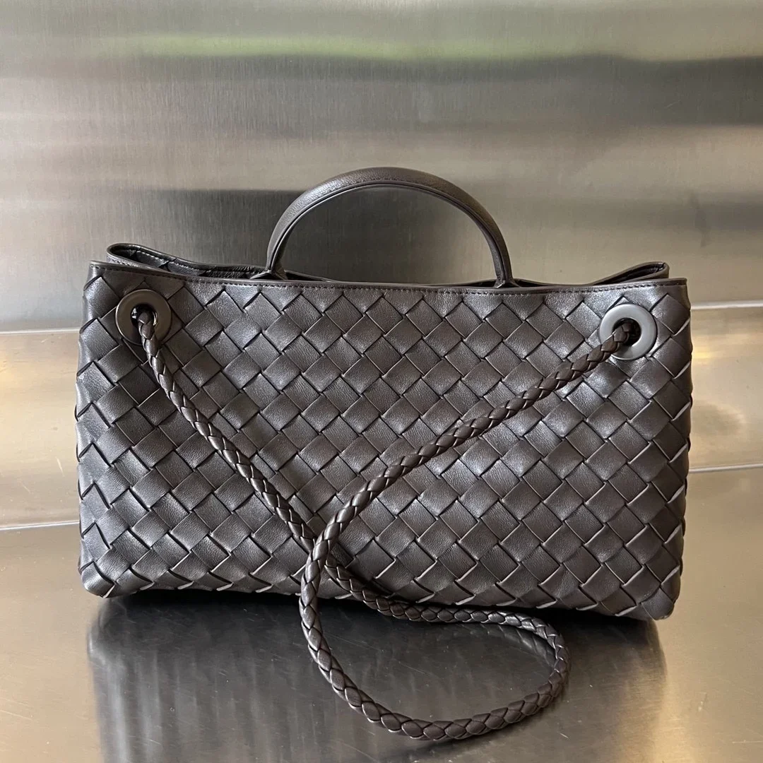 BOTTEGA VENETA Shoulder Bags Nappa Lambskin Brown-Gold 29X18X10 I80202609090076 - Image 3