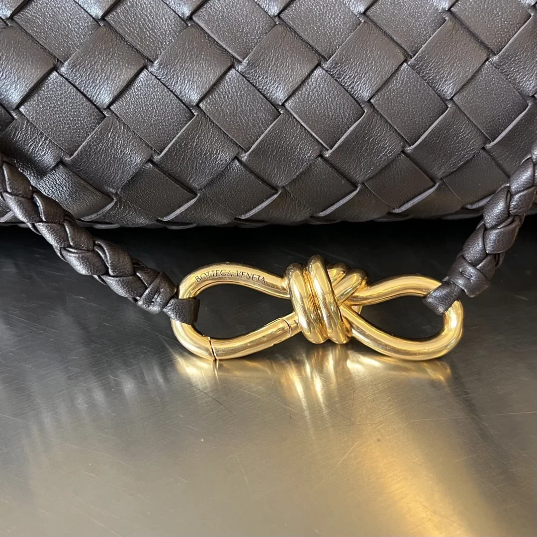 BOTTEGA VENETA Shoulder Bags Nappa Lambskin Brown-Gold 29X18X10 I80202609090076 - Image 6