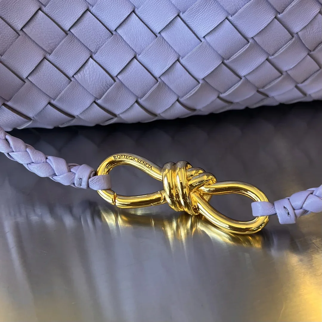 BOTTEGA VENETA Shoulder Bags Nappa Sheepskin Purple-Gold 29X18X10CM I80202609090114 - Image 9