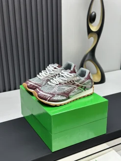 BOTTEGA VENETA Sneakers Mesh Rubber Burgundy-Silver EU35-47 B40202609111962