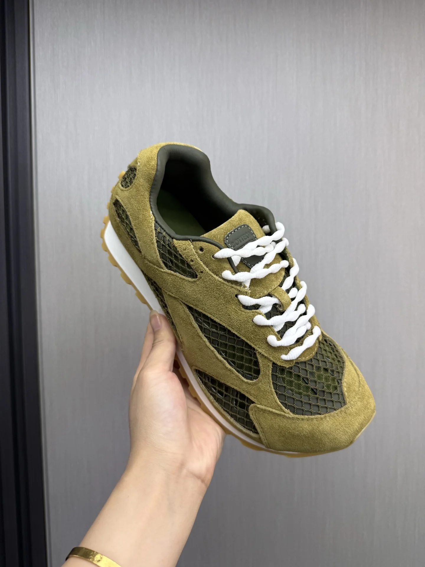 BOTTEGA VENETA Sneakers Mesh Rubber Olive-White EU35-46 B40202609110819 - Image 10