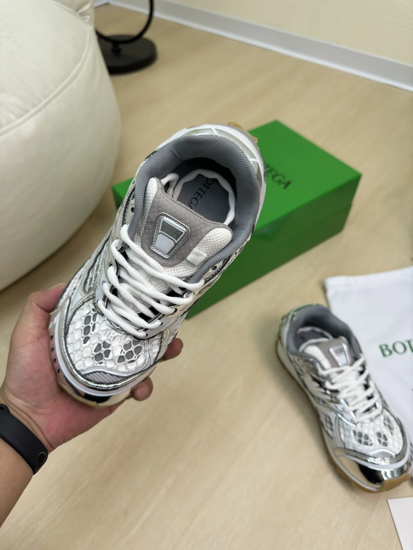 BOTTEGA VENETA Sneakers Mesh TPU White-Silver EU35-46 B40202609110793 - Image 6