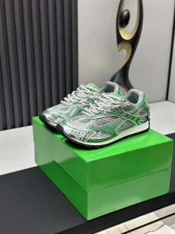 BOTTEGA VENETA Sneakers Mesh and Rubber Green-Silver EU35-47 B40202609111964