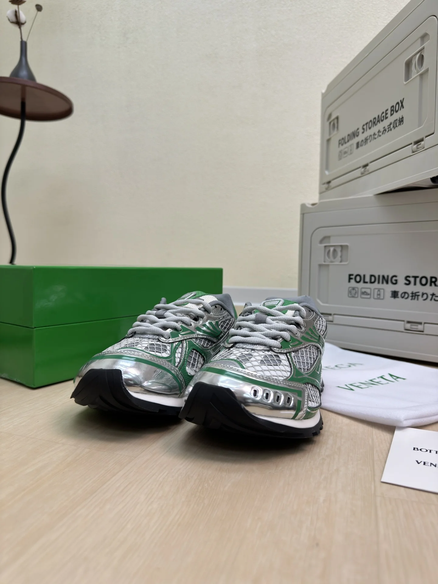 BOTTEGA VENETA Sneakers Technical Mesh Green-Silver EU35-46 B40202609110798 - Image 2