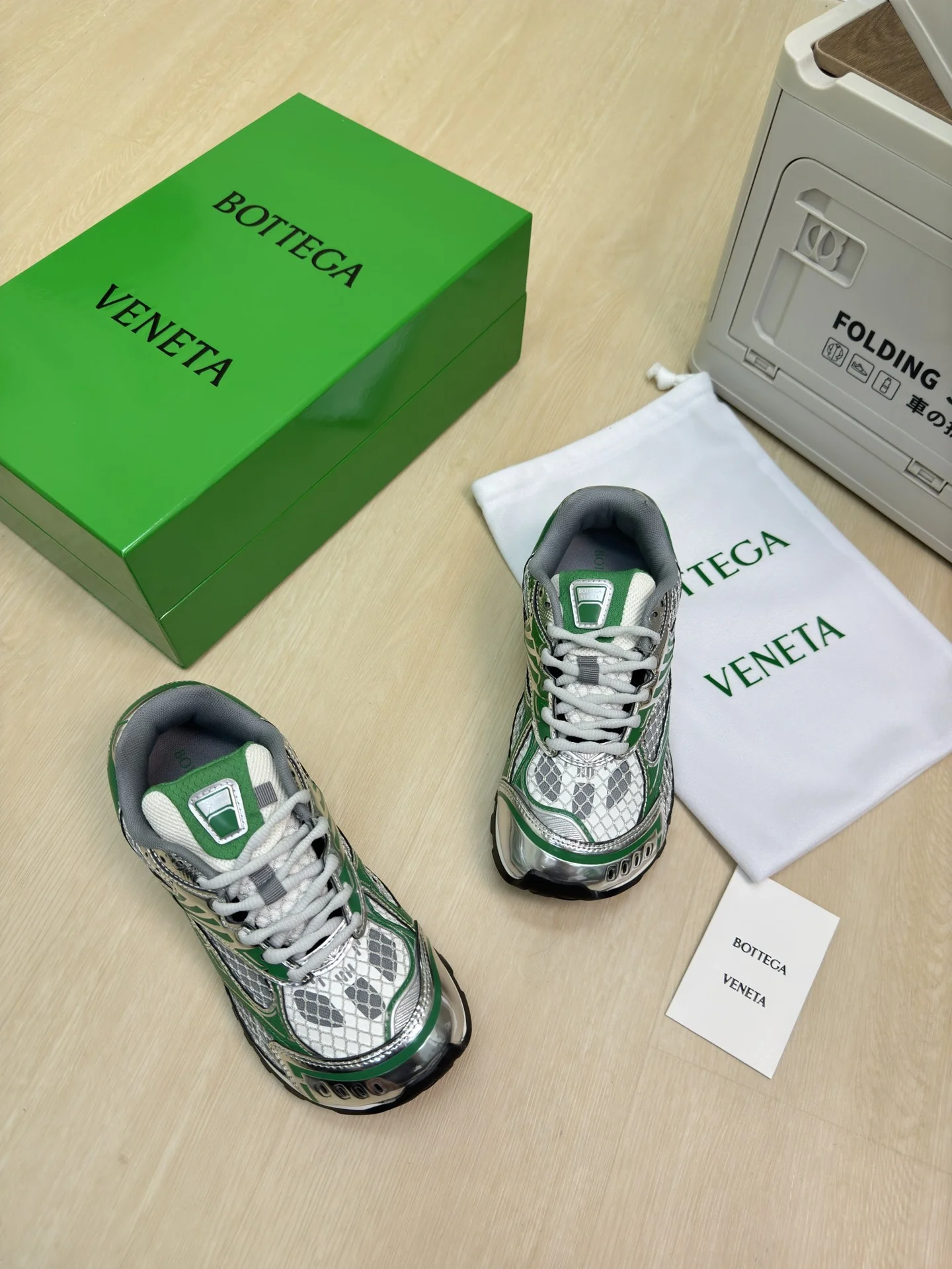 BOTTEGA VENETA Sneakers Technical Mesh Green-Silver EU35-46 B40202609110798 - Image 6