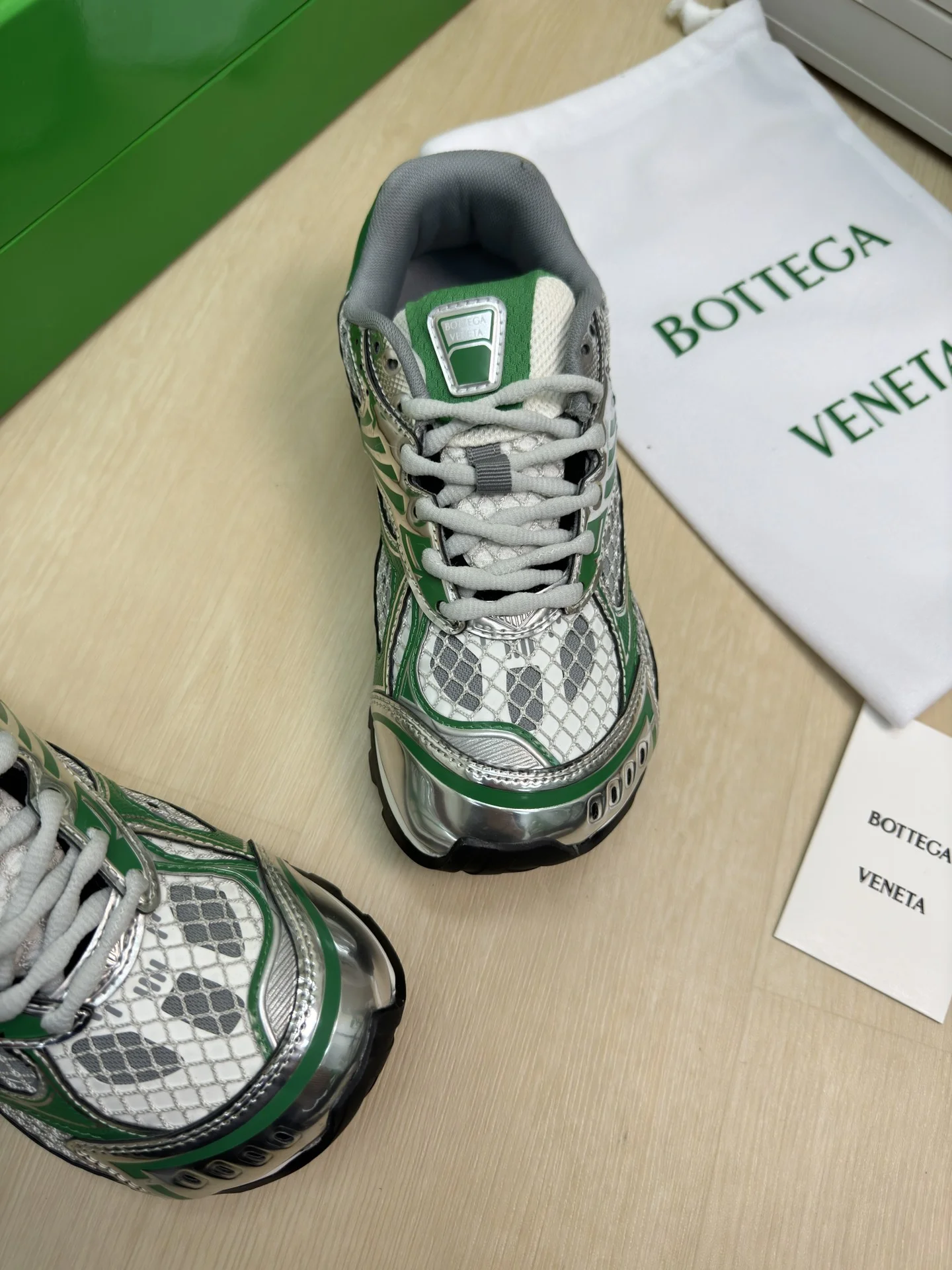 BOTTEGA VENETA Sneakers Technical Mesh Green-Silver EU35-46 B40202609110798 - Image 9