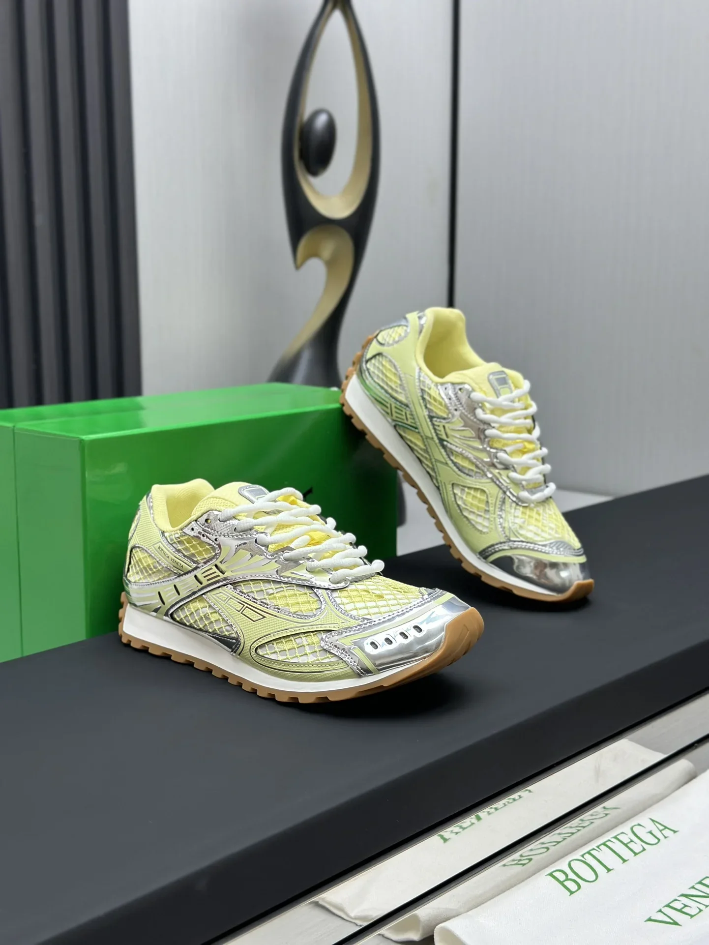 BOTTEGA VENETA Sneakers Technical Mesh Yellow-Silver EU35-47 B40202609111966 - Image 3