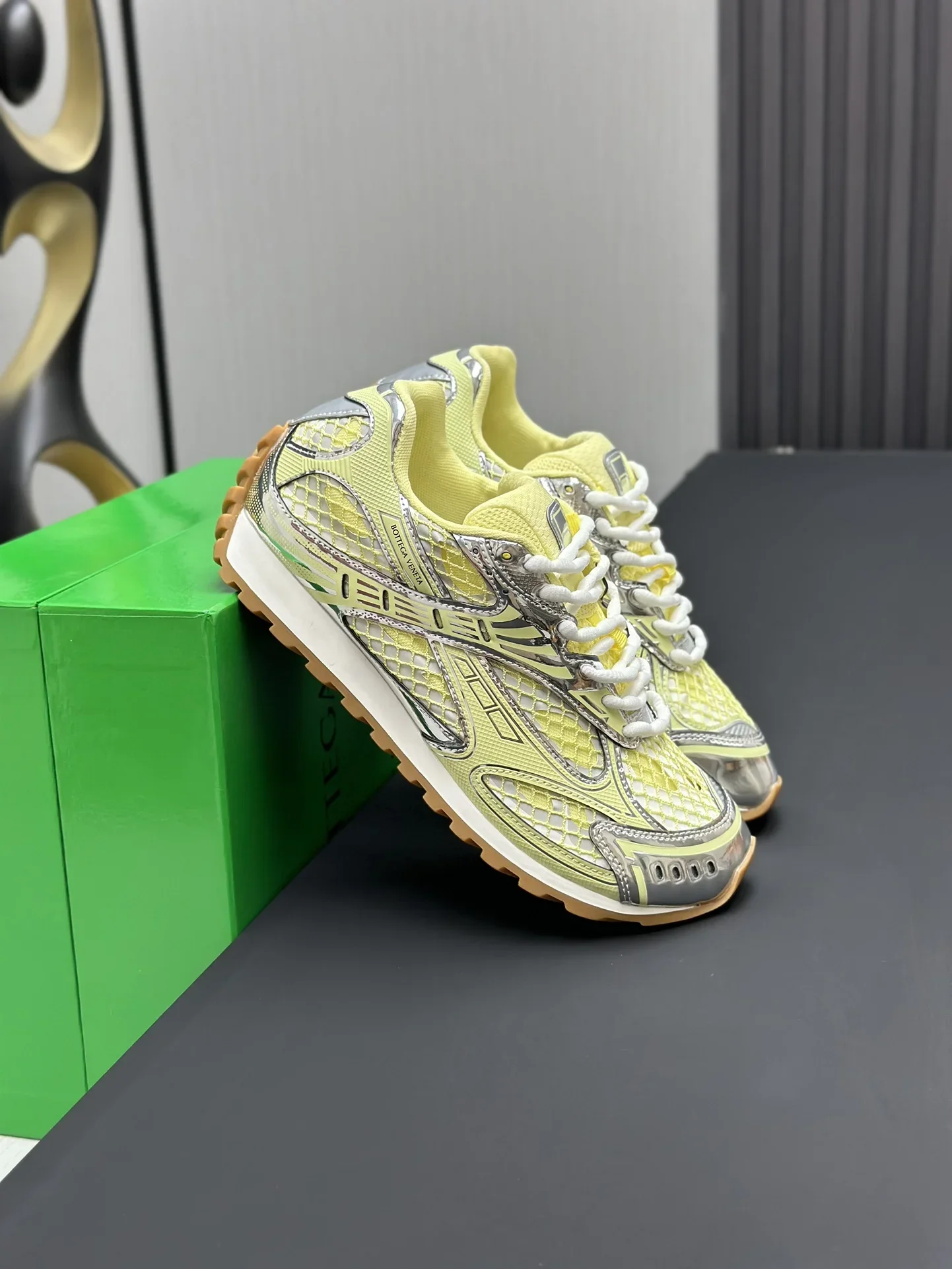 BOTTEGA VENETA Sneakers Technical Mesh Yellow-Silver EU35-47 B40202609111966 - Image 4