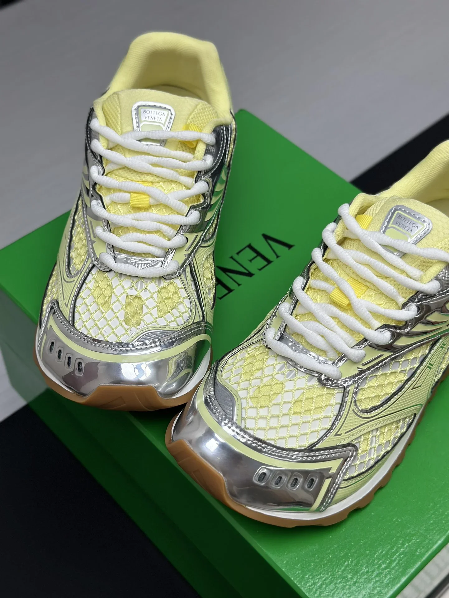 BOTTEGA VENETA Sneakers Technical Mesh Yellow-Silver EU35-47 B40202609111966 - Image 6