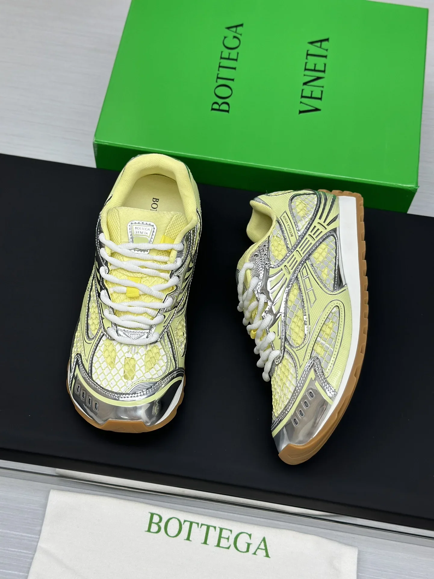 BOTTEGA VENETA Sneakers Technical Mesh Yellow-Silver EU35-47 B40202609111966 - Image 8