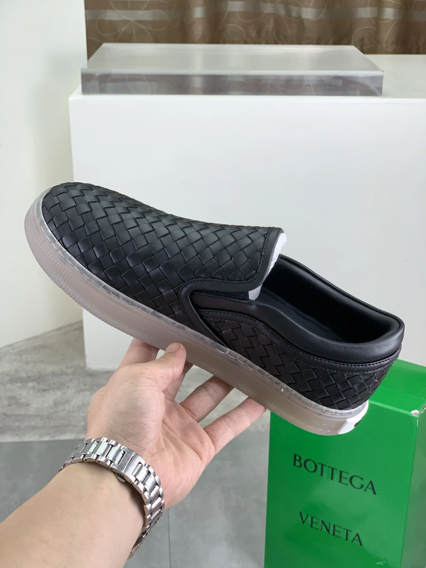BOTTEGA VENETA Sneakers Woven Calf Leather Black EU39-44 C40202609110981 - Image 6