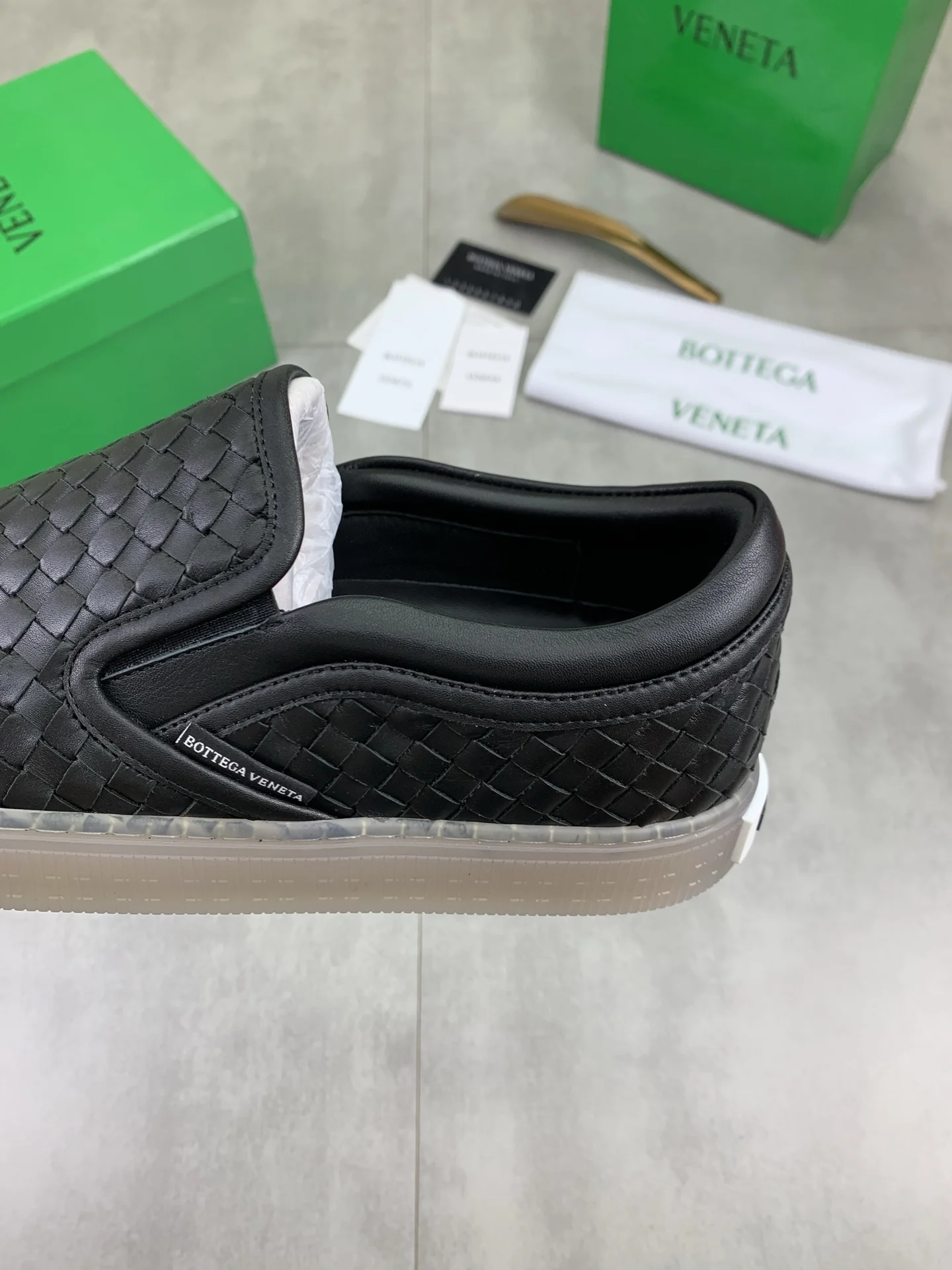 BOTTEGA VENETA Sneakers Woven Calf Leather Black EU39-44 C40202609110981 - Image 7
