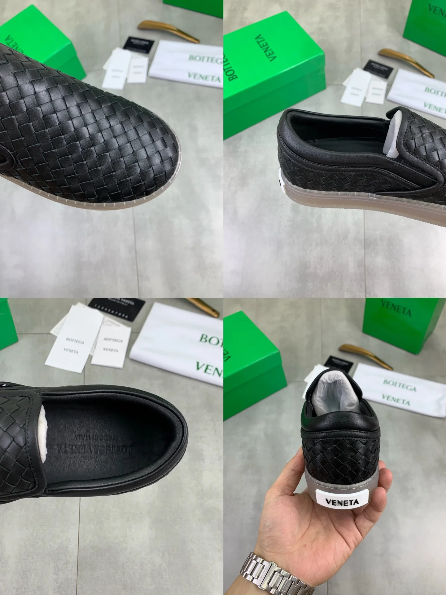 BOTTEGA VENETA Sneakers Woven Calf Leather Black EU39-44 C40202609110981 - Image 9