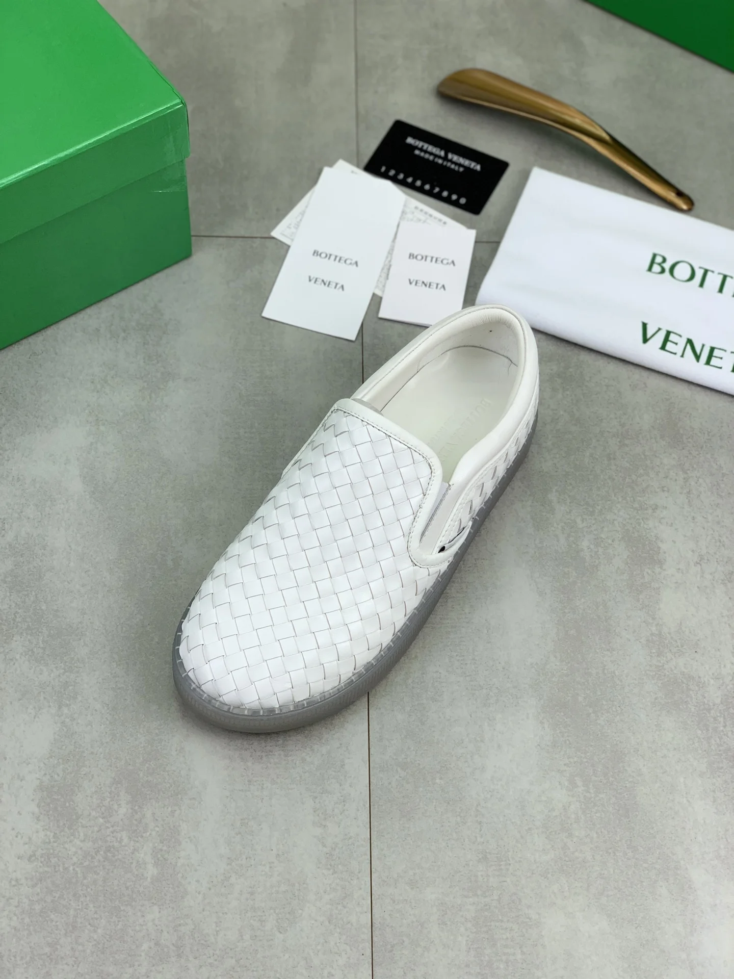 BOTTEGA VENETA Sneakers Woven Calf Leather White EU39-44 C40202609110982 - Image 4