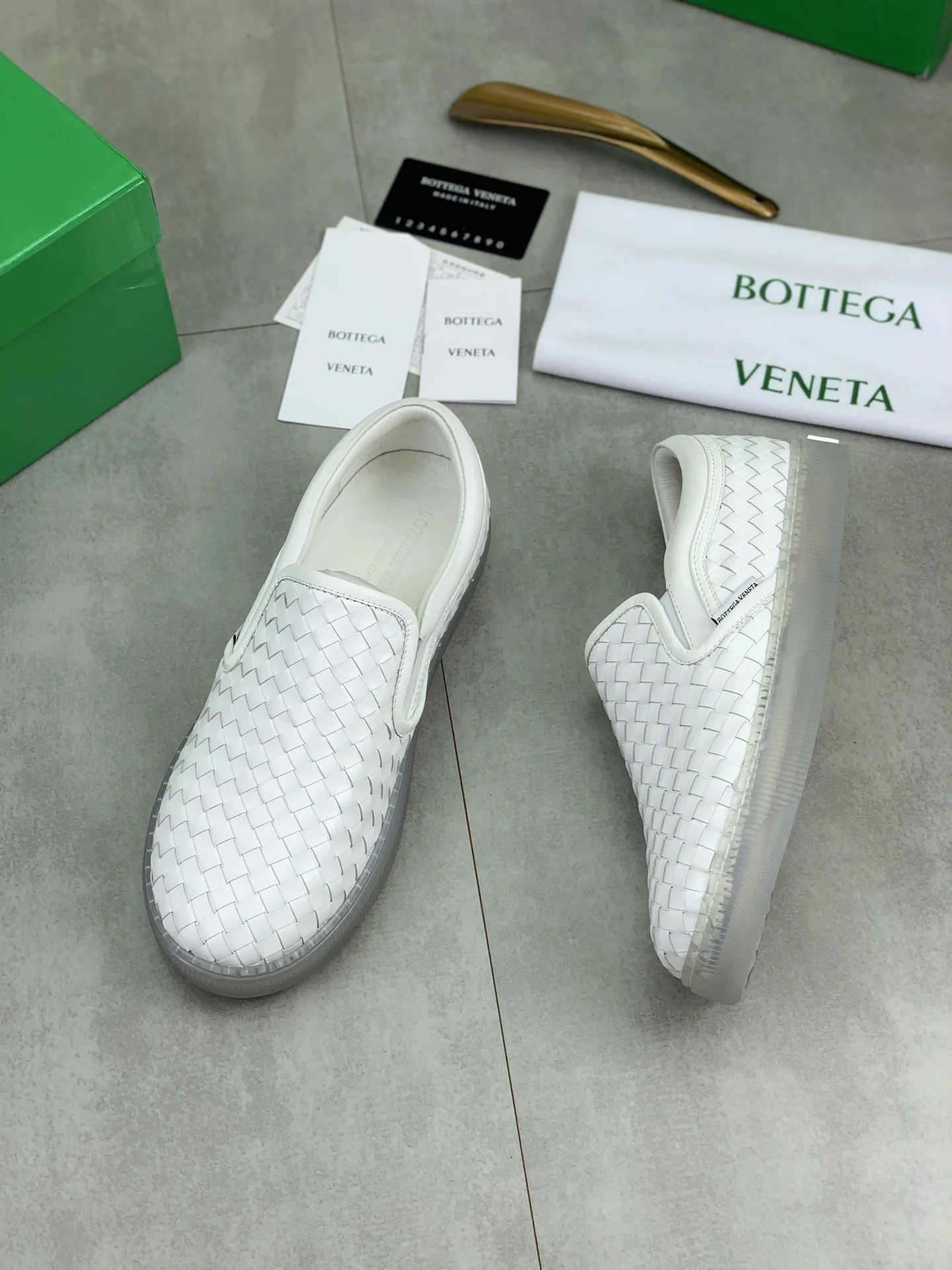 BOTTEGA VENETA Sneakers Woven Calf Leather White EU39-44 C40202609110982 - Image 5