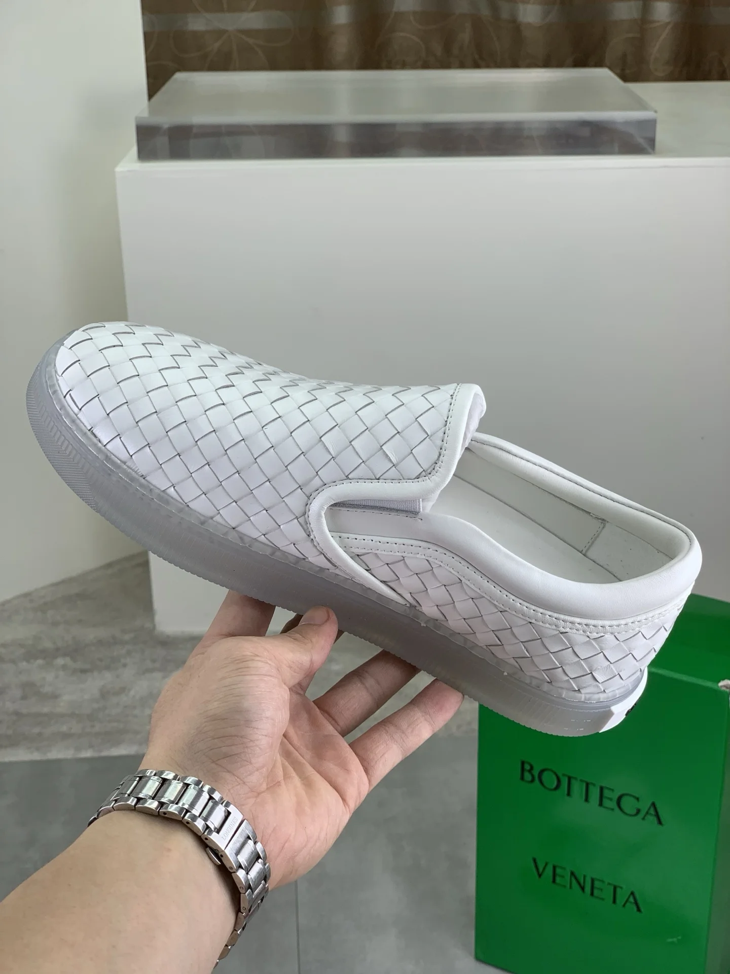 BOTTEGA VENETA Sneakers Woven Calf Leather White EU39-44 C40202609110982 - Image 6