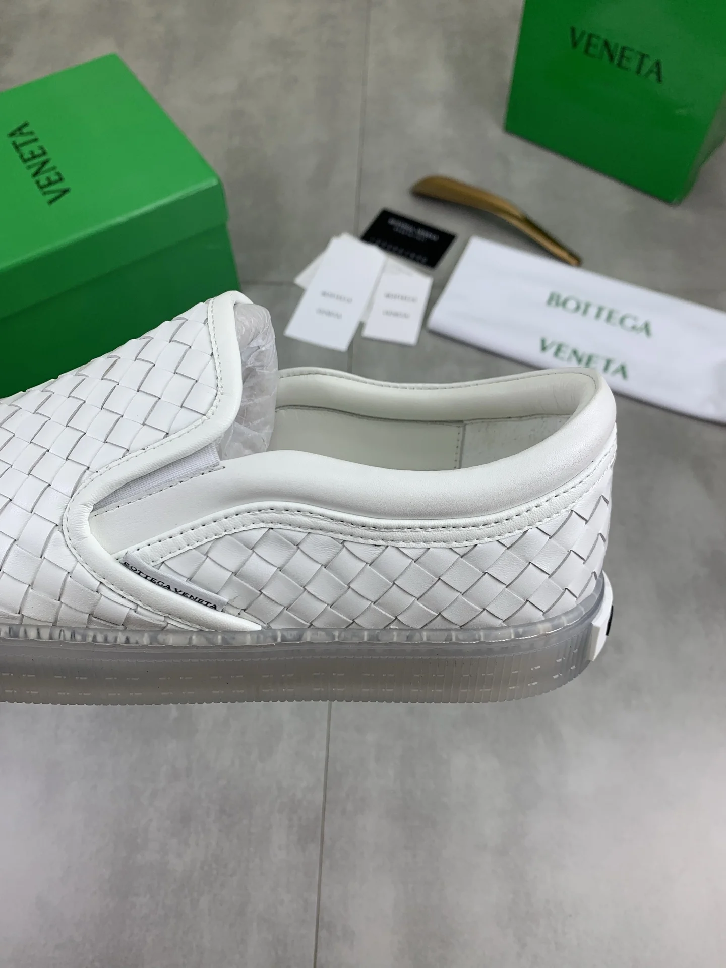 BOTTEGA VENETA Sneakers Woven Calf Leather White EU39-44 C40202609110982 - Image 7