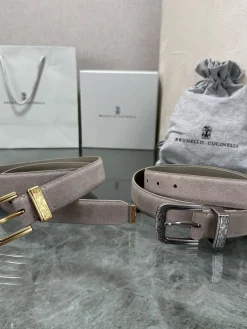 BRUNELLO CUCINELLI Belts Gray-Gold A80202609070575