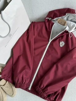 BRUNELLO CUCINELLI Jackets Burgundy-Gray S-L C85202609063088
