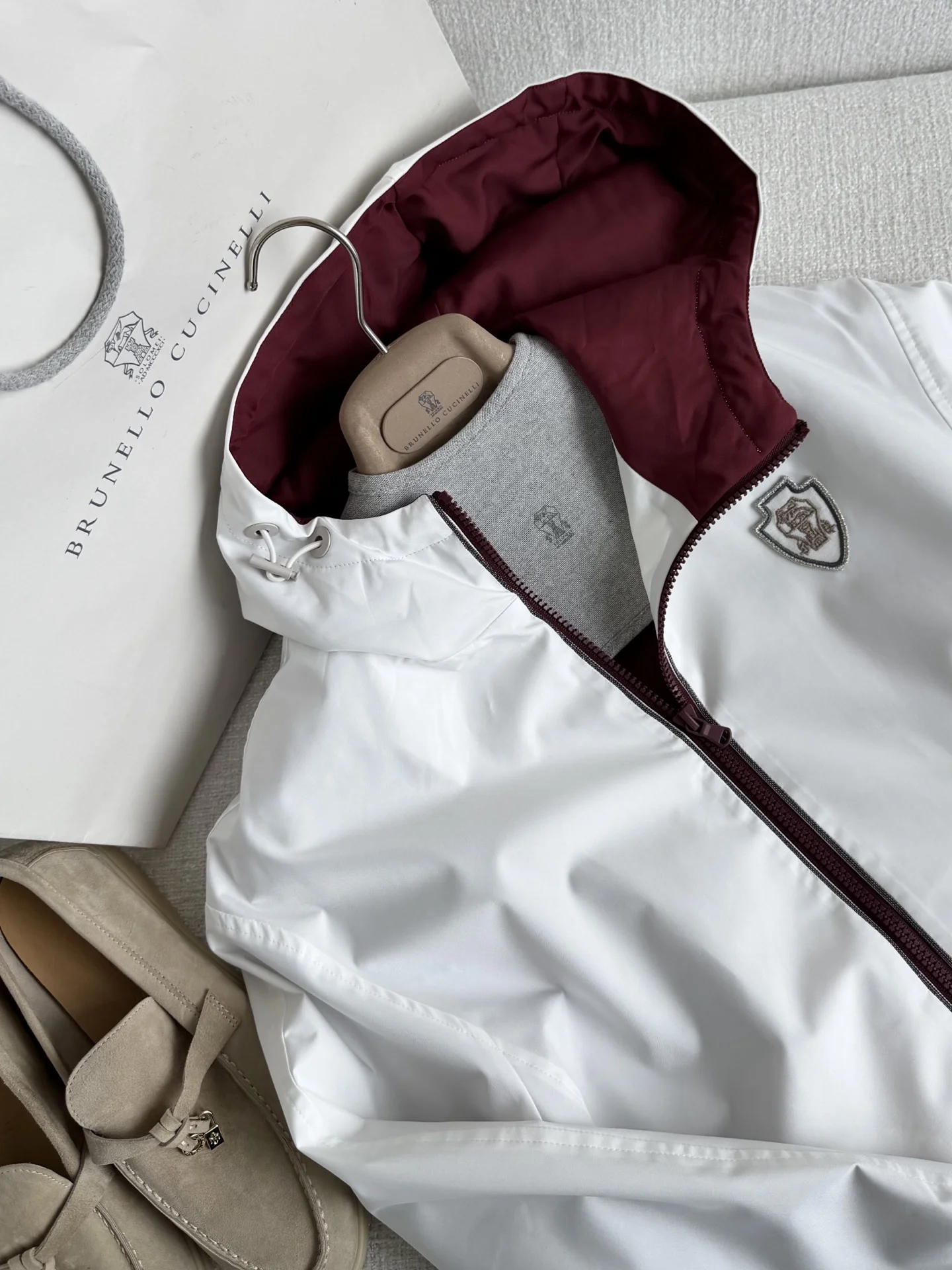 BRUNELLO CUCINELLI Jackets Burgundy-Gray S-L C85202609063088 - Image 3
