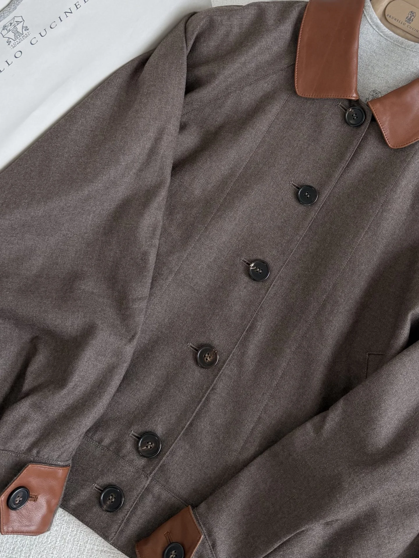 BRUNELLO CUCINELLI Jackets Leather Brown S-L E95202609063090 - Image 4