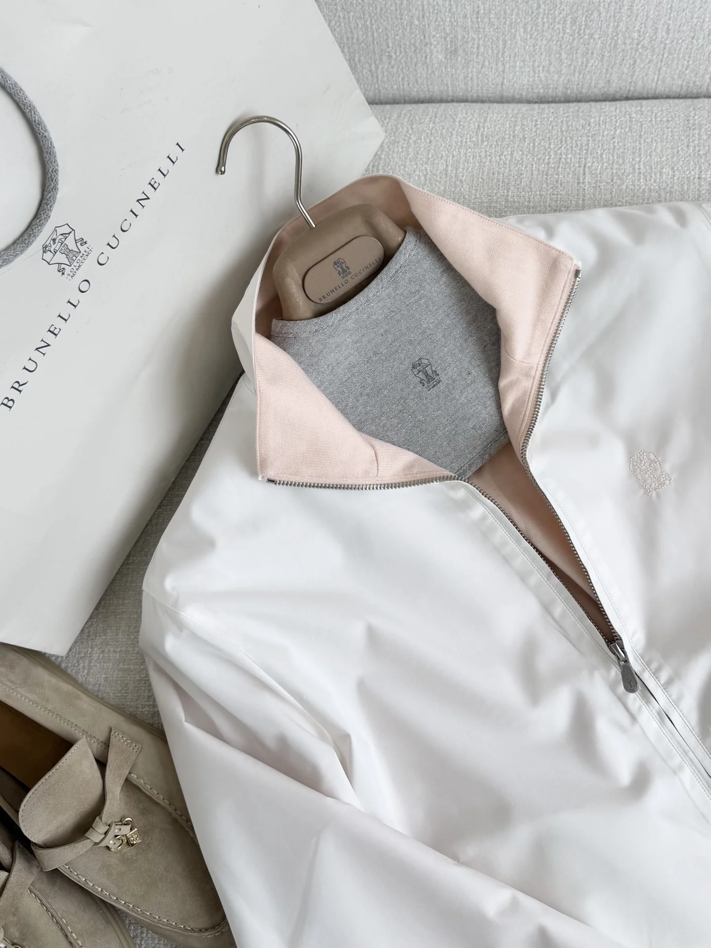 BRUNELLO CUCINELLI Jackets White-Pink S-L C85202609061995 - Image 2