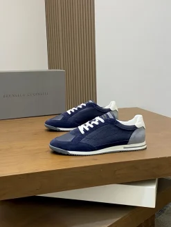 Alternative view of BRUNELLO CUCINELLI Sneakers Blue-White C10202609111978