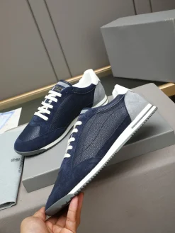 Alternative view of BRUNELLO CUCINELLI Sneakers Calf Leather Blue-Gray EU38-44 B90202609111971