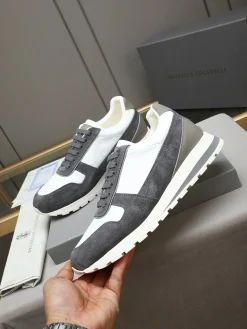 Alternative view of BRUNELLO CUCINELLI Sneakers Calf Leather White-Gray EU38-44 C20202609110715