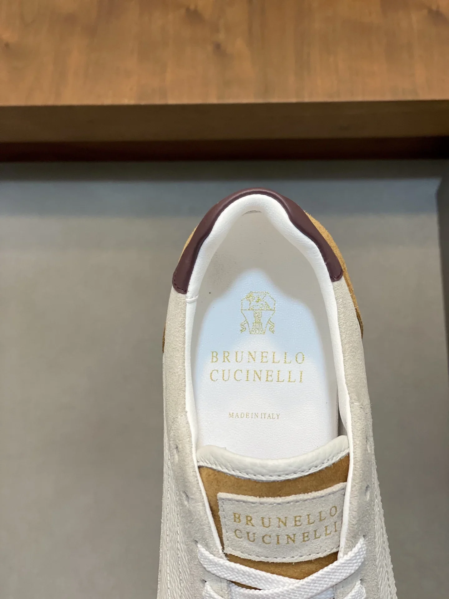 BRUNELLO CUCINELLI Sneakers Calfskin Leather White-Tan-Brown EU39-44 C10202609111975 - Image 6