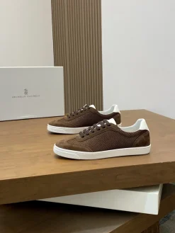 Alternative view of BRUNELLO CUCINELLI Sneakers Cashmere Suede Brown-White EU39-44 C70202609111969