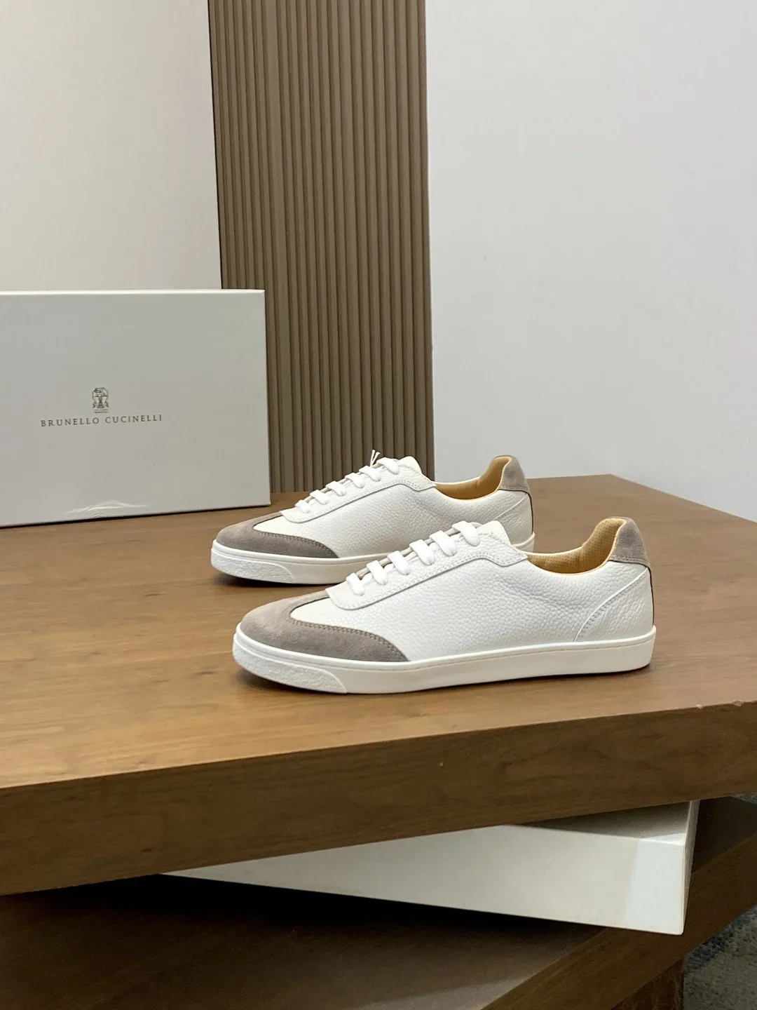 BRUNELLO CUCINELLI Sneakers Cashmere Suede White-Gray EU39-44 C70202609111984 - Image 2