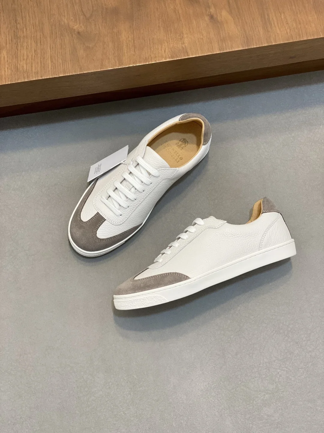 BRUNELLO CUCINELLI Sneakers Cashmere Suede White-Gray EU39-44 C70202609111984 - Image 4