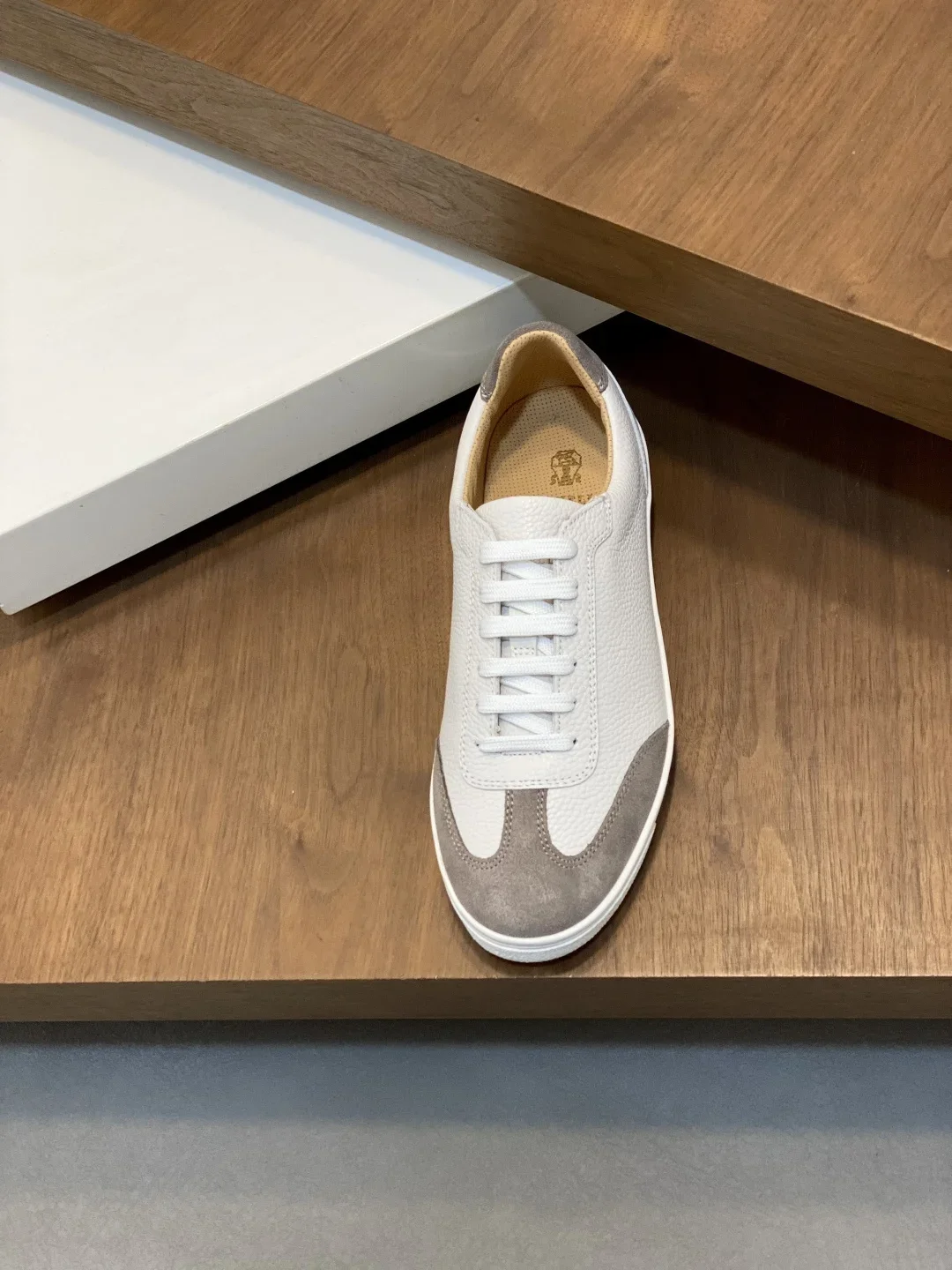 BRUNELLO CUCINELLI Sneakers Cashmere Suede White-Gray EU39-44 C70202609111984 - Image 5