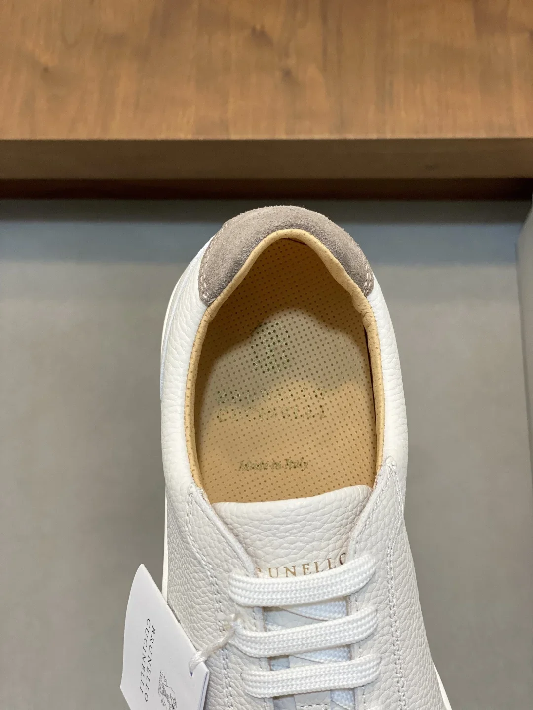BRUNELLO CUCINELLI Sneakers Cashmere Suede White-Gray EU39-44 C70202609111984 - Image 6