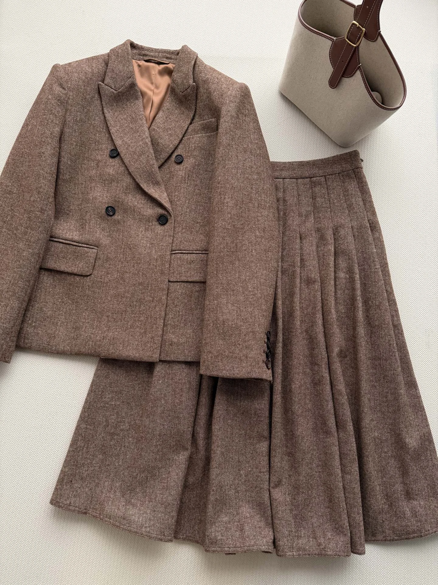 BRUNELLO CUCINELLI Suits Wool Brown-Beige S-L E05202609060434