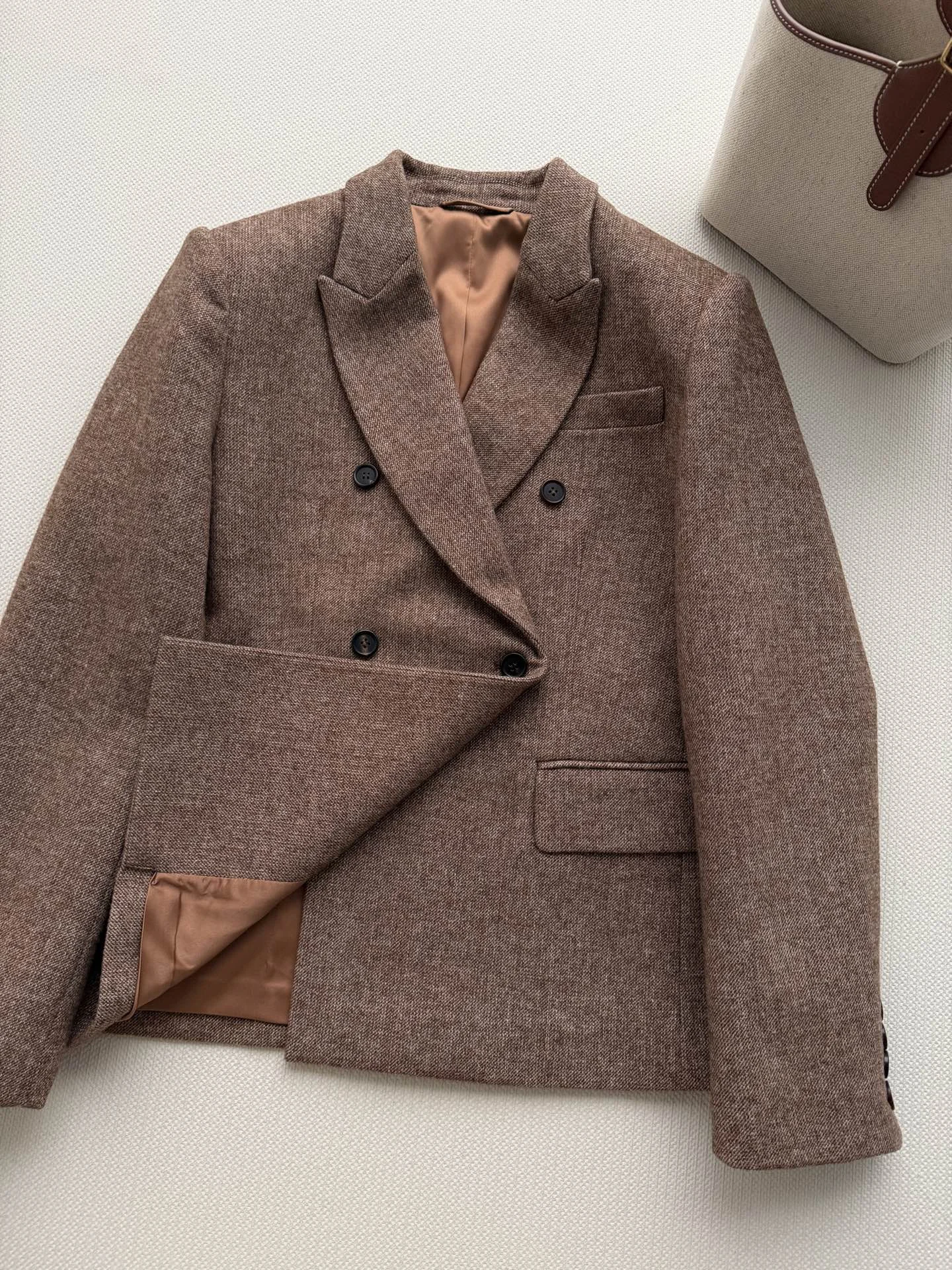 BRUNELLO CUCINELLI Suits Wool Brown-Beige S-L E05202609060434 - Image 4