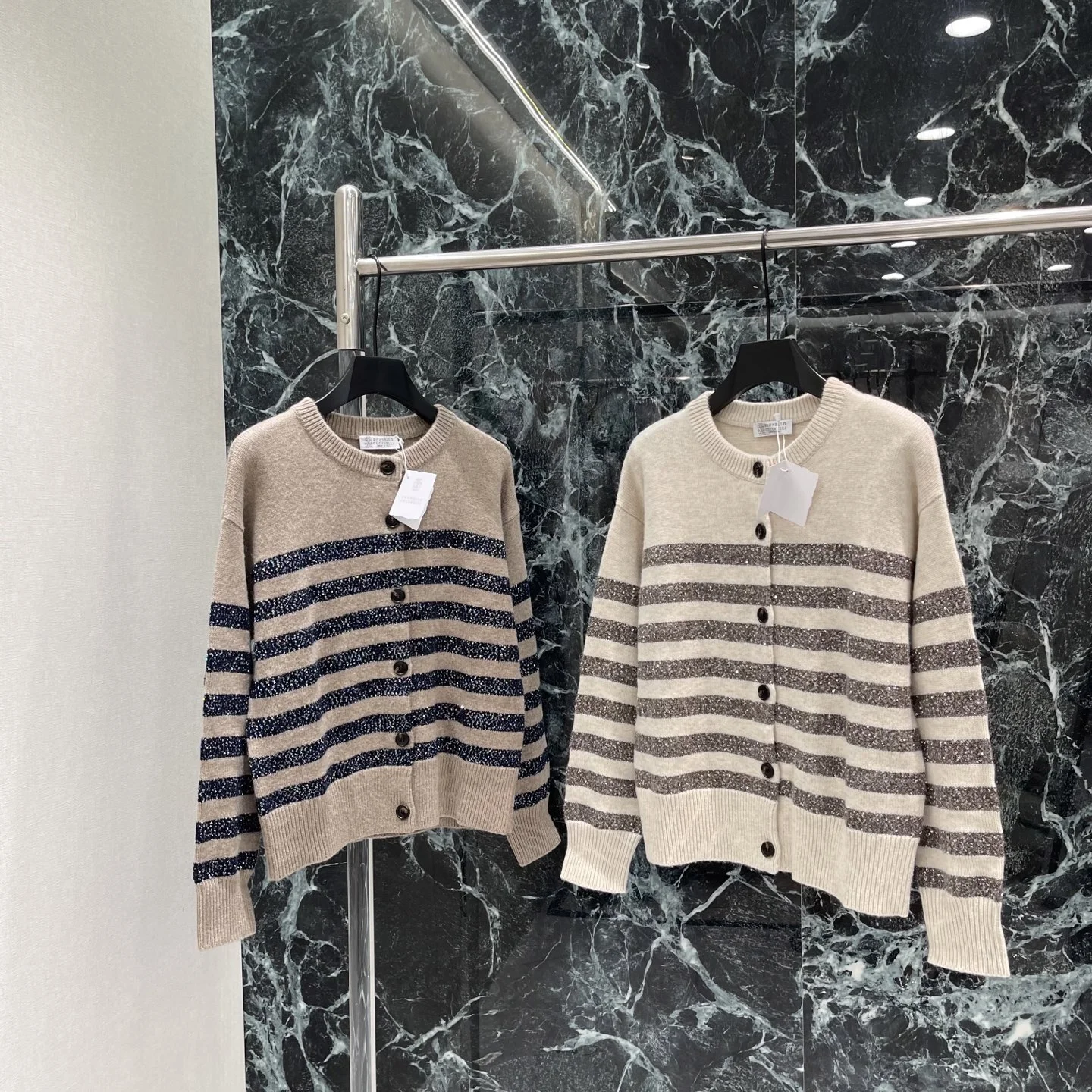 BRUNELLO CUCINELLI Sweaters Beige-Navy S-L C30202609061645