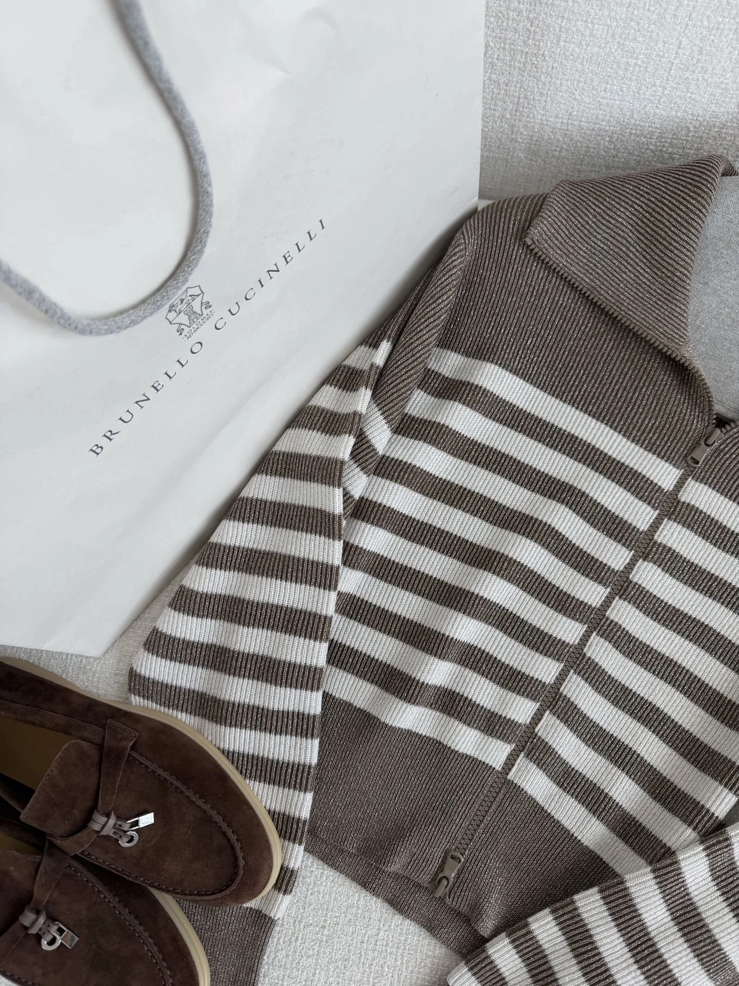 BRUNELLO CUCINELLI Sweaters Brown-White S-L B65202609063089 - Image 3