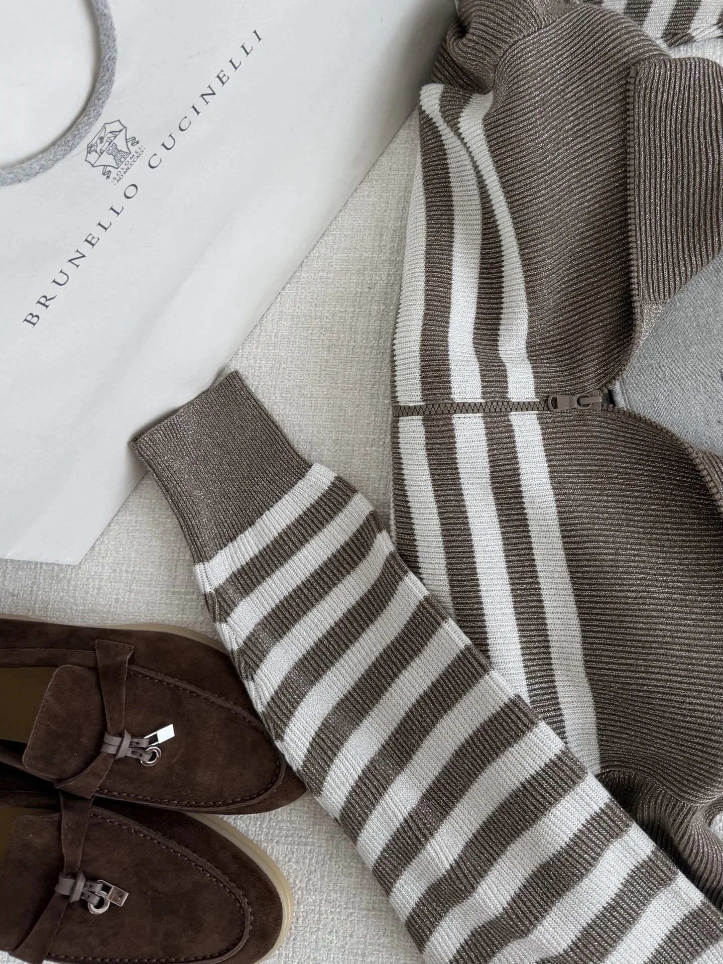 BRUNELLO CUCINELLI Sweaters Brown-White S-L B65202609063089 - Image 5