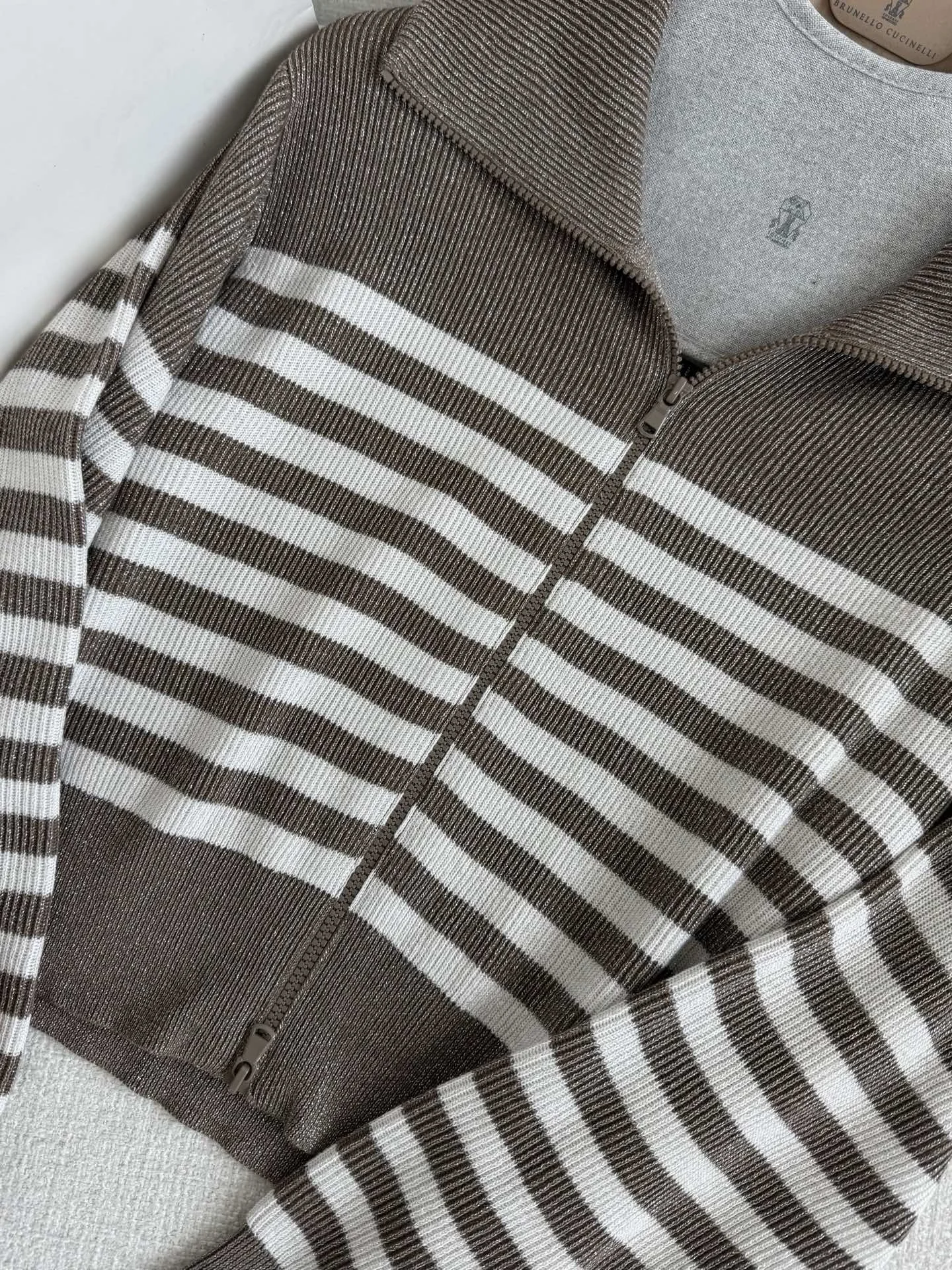 BRUNELLO CUCINELLI Sweaters Brown-White S-L B65202609063089 - Image 6