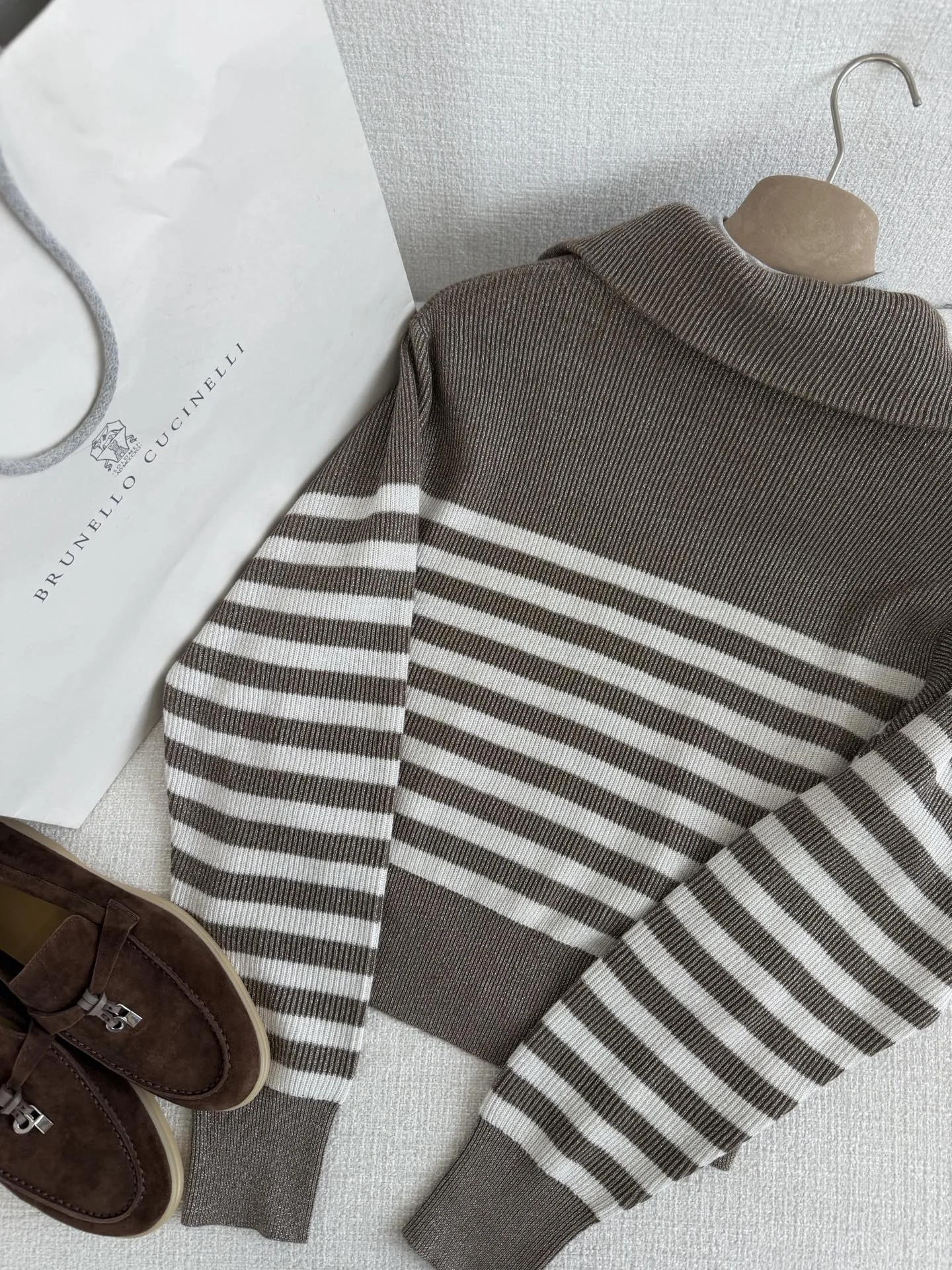 BRUNELLO CUCINELLI Sweaters Brown-White S-L B65202609063089 - Image 8
